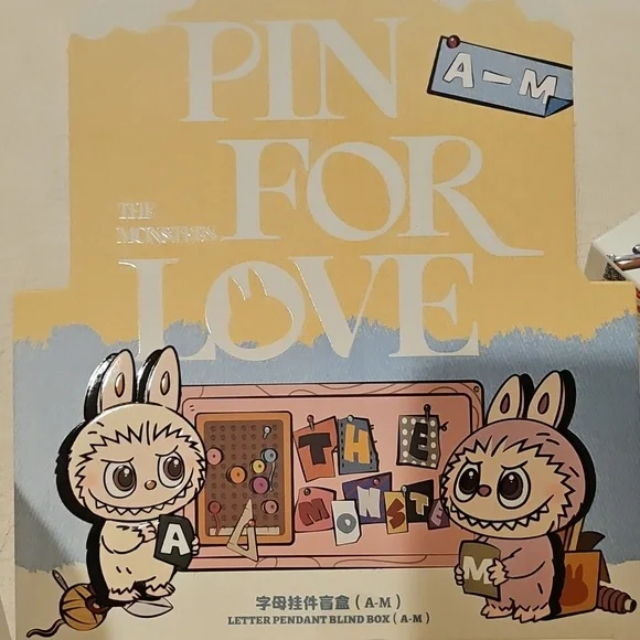 Popmart MONSTERS Pin for Love Pendant Confirmed A - Z Labubu - Picture 3 of 6